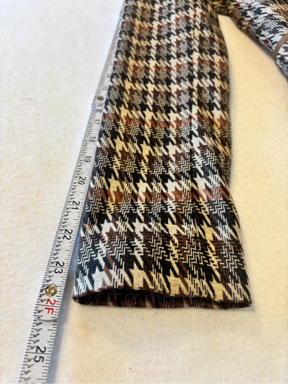 Tommy Hilfiger Houndstooth Plaid Blazer Jacket Elbow Patches Size 0 Equestrian - Picture 10 of 11